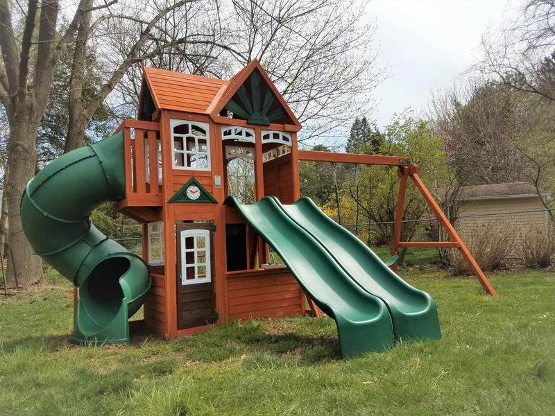 cedar summit copper ridge 3 slide cedar playset